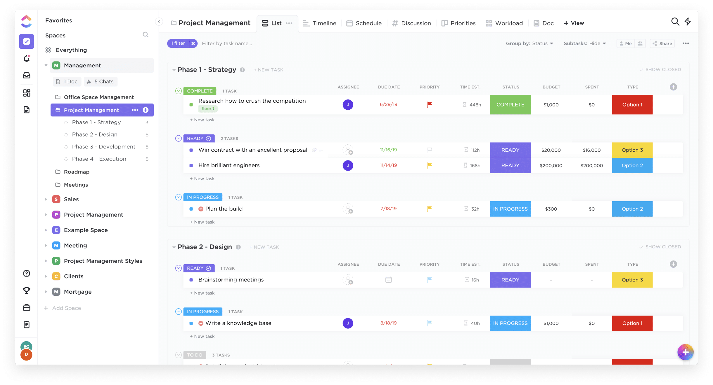 clickup dashboard