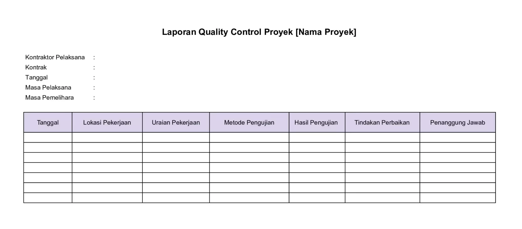 Laporan Quality Control Proyek